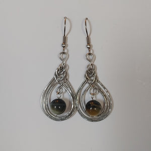 Blue Tiger Eye Earrings Drop